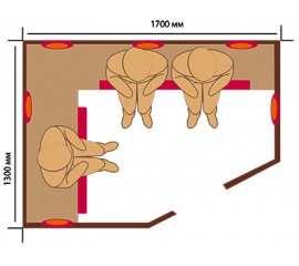 Инфракрасная сауна трех - местная угловая из кедра
